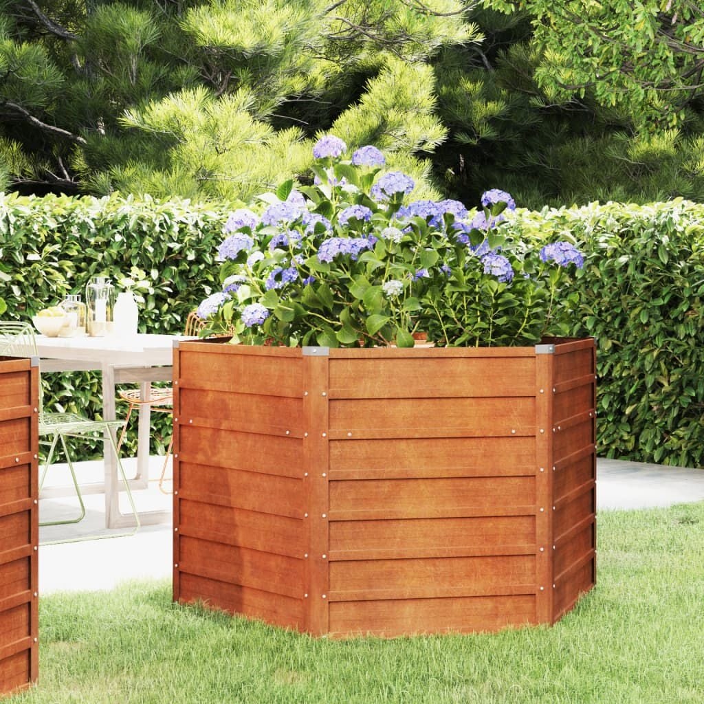 Vidaxl Podwyższona grządka sześciokątna stal corten 129x77 cm - 78% taniej