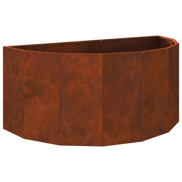 Vidaxl Nowoczesna donica corten 120x60x50 cm - półokrągła - 79% taniej