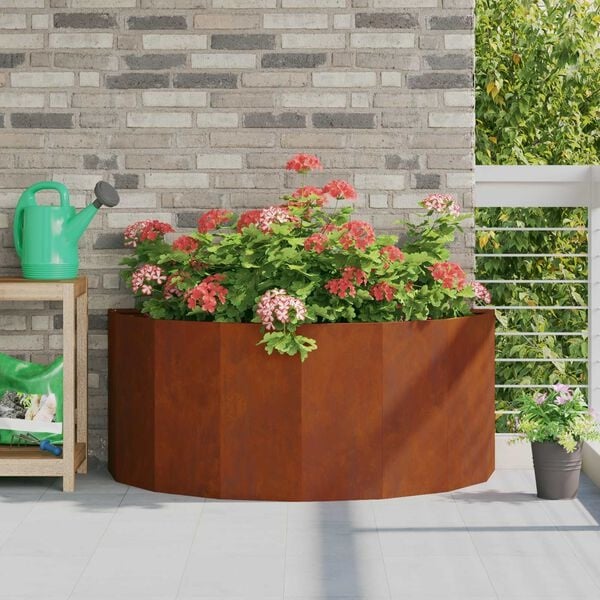 Vidaxl Nowoczesna donica corten 120x60x50 cm - półokrągła - 79% taniej