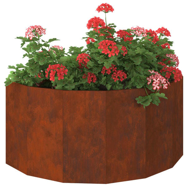 Vidaxl Nowoczesna donica corten 120x60x50 cm - półokrągła - 79% taniej