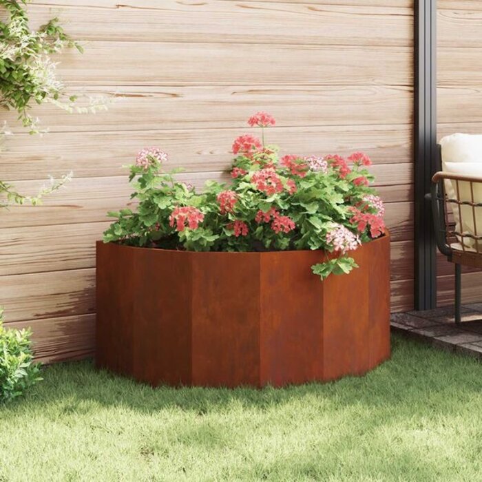Vidaxl Nowoczesna donica corten 120x60x50 cm - półokrągła - 79% taniej