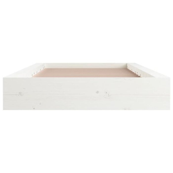 Vidaxl Rama łóżka z litego drewna 120x190 cm - biała - 81% taniej