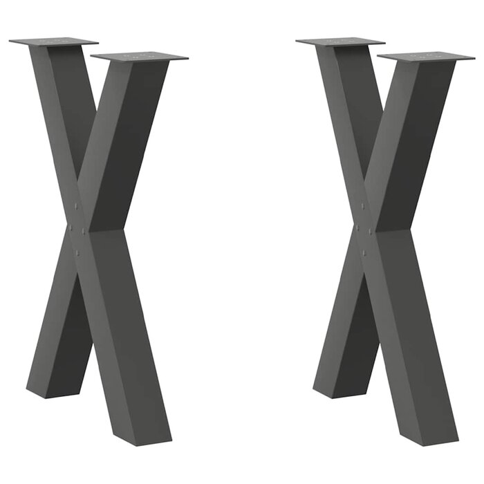 Vidaxl Stalowe nogi do stołu X 50x73 cm, antracyt - 77% taniej