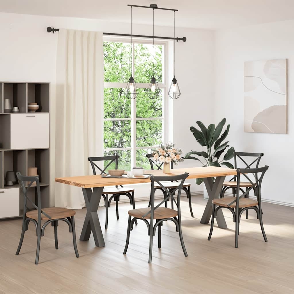 Vidaxl Stalowe nogi do stołu X 50x73 cm, antracyt - 77% taniej