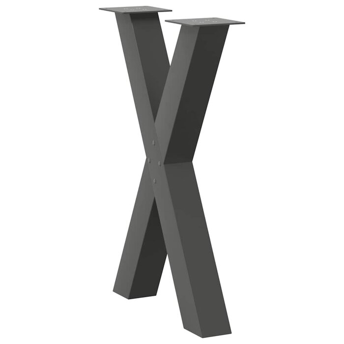 Vidaxl Stalowe nogi do stołu X 50x73 cm, antracyt - 77% taniej
