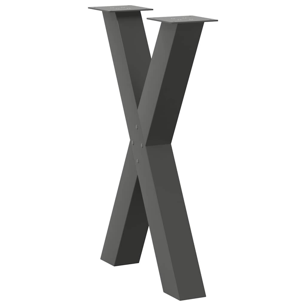 Vidaxl Stalowe nogi do stołu X 50x73 cm, antracyt - 77% taniej