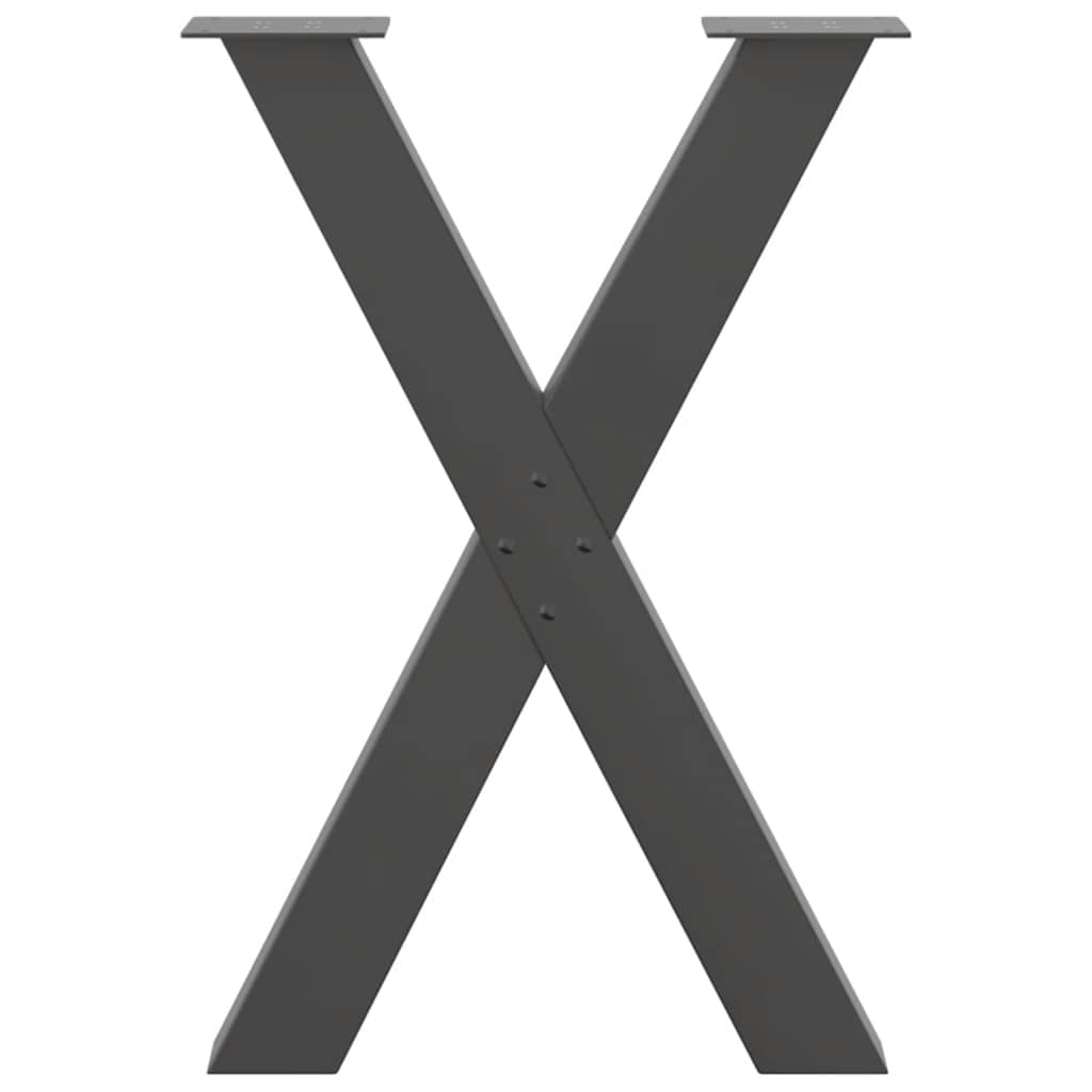 Vidaxl Stalowe nogi do stołu X 50x73 cm, antracyt - 77% taniej