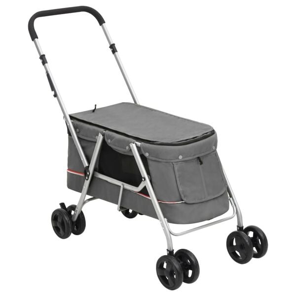 Vidaxl Wózek spacerowy dla psa szary 100x49x96 cm - 76% taniej