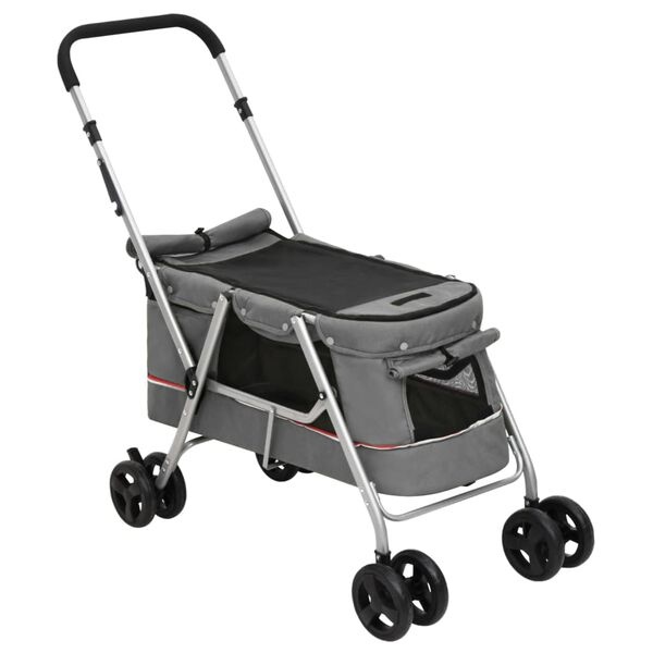 Vidaxl Wózek spacerowy dla psa szary 100x49x96 cm - 76% taniej