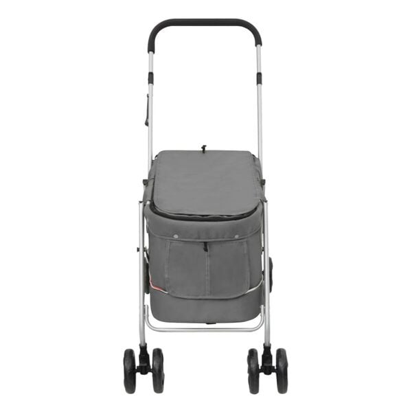 Vidaxl Wózek spacerowy dla psa szary 100x49x96 cm - 76% taniej