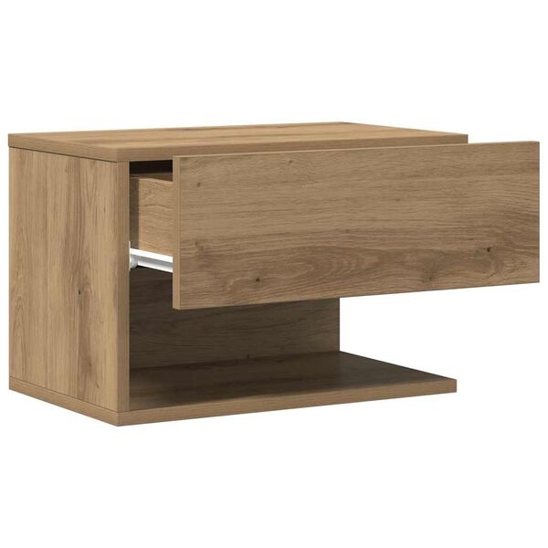 Vidaxl Wiszący stolik nocny dąb rzemieślniczy 46x30 cm - 69% taniej