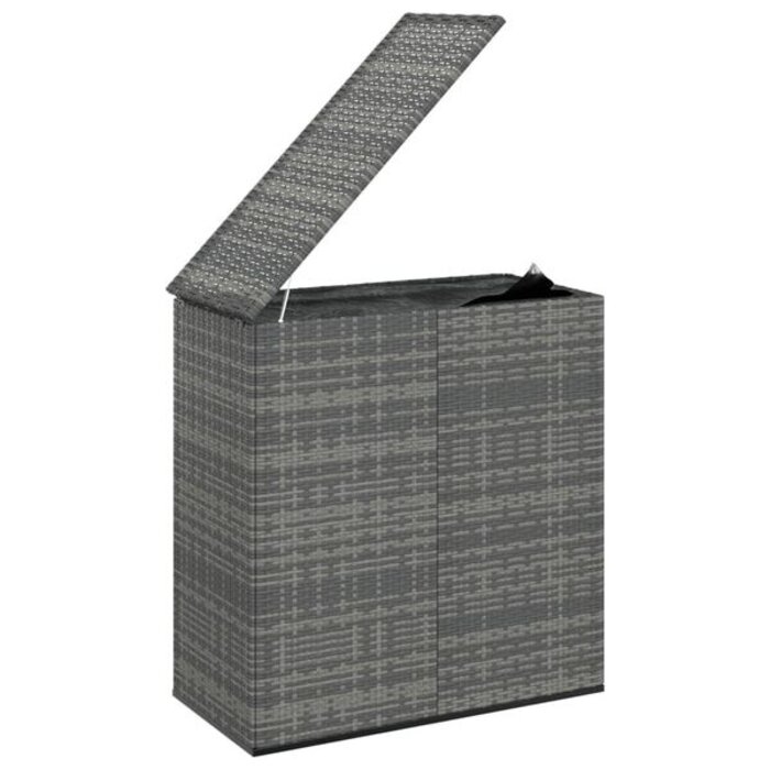 Vidaxl Skrzynia ogrodowa z technorattanu 100x49x103,5 cm - szara - 81% taniej