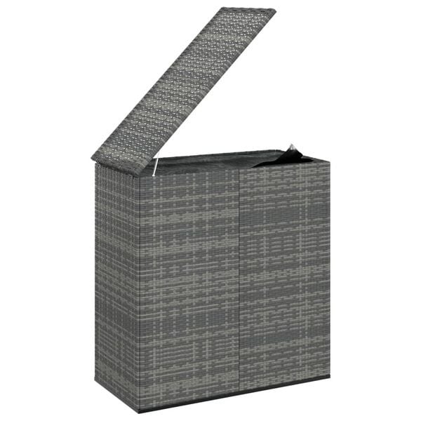 Vidaxl Skrzynia ogrodowa z technorattanu 100x49x103,5 cm - szara - 81% taniej