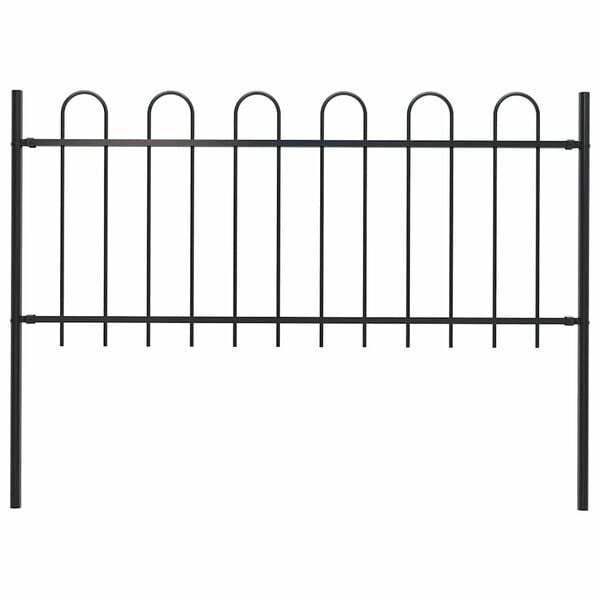 Vidaxl Stalowe ogrodzenie ogrodowe 180x130 cm - czarne - 50% taniej