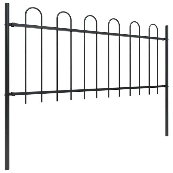 Vidaxl Stalowe ogrodzenie ogrodowe 180x130 cm - czarne - 50% taniej