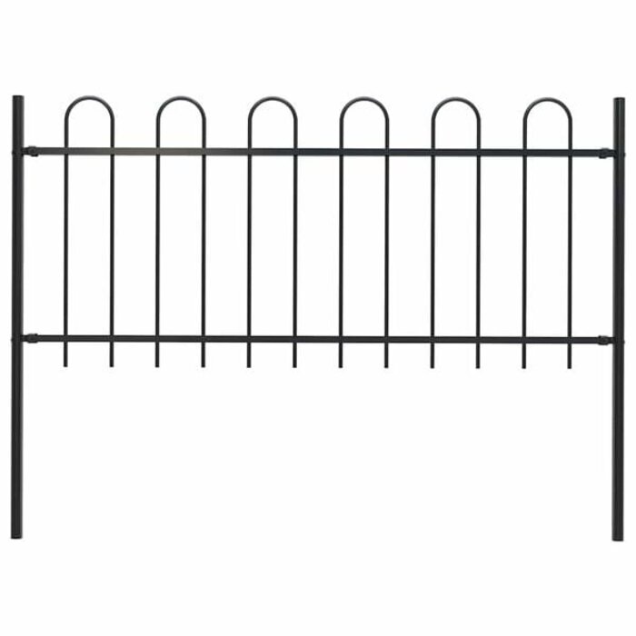 Vidaxl Stalowe ogrodzenie ogrodowe 180 x 130 cm czarne - 50% taniej