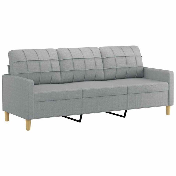 Vidaxl Sofa trzyosobowa 180 cm jasnoszara - 83% taniej