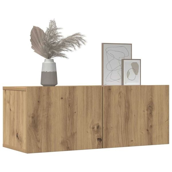 Vidaxl Zestaw 2 wiszących szafek RTV 80x30 cm dąb rzemieślniczy - 80% taniej