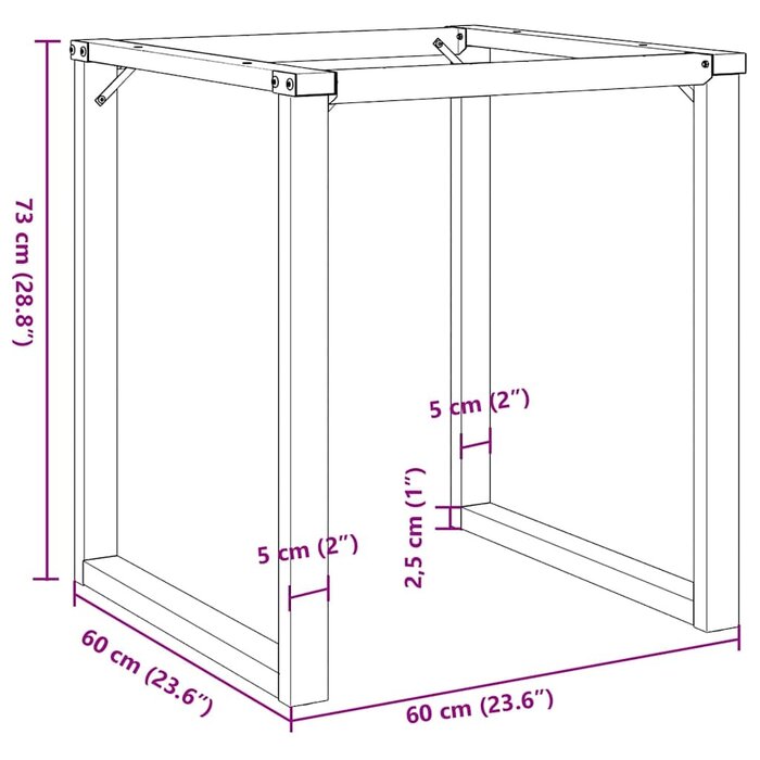 Vidaxl Industrialne nogi do stołu typu O 60x60x73 cm, czarne - 77% taniej