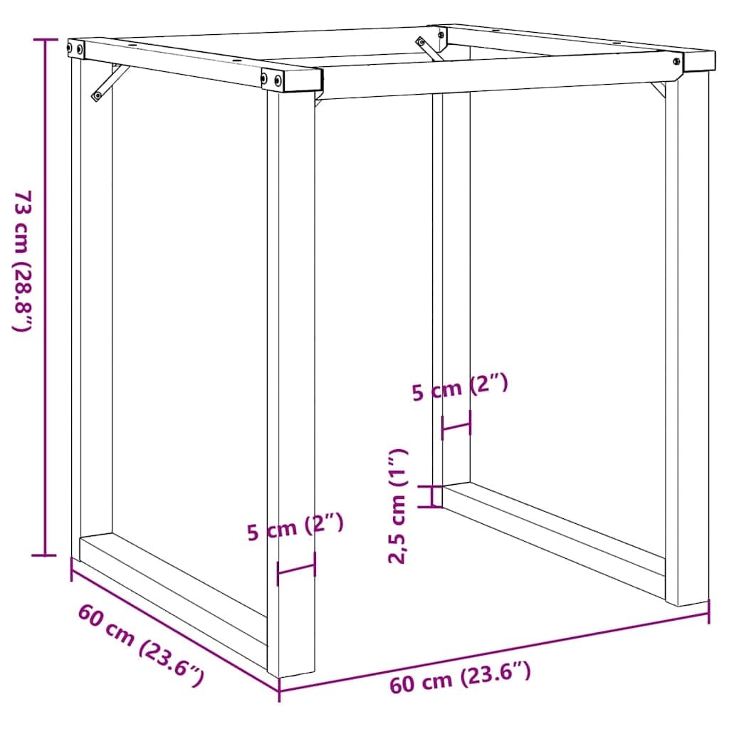 Vidaxl Industrialne nogi do stołu typu O 60x60x73 cm, czarne - 77% taniej