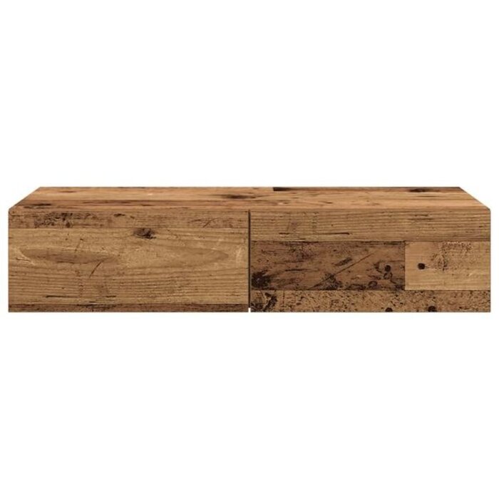 Vidaxl Półka wisząca z szufladami 80x33x17 cm drewniana - 73% taniej