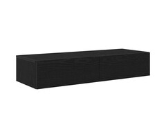 Vidaxl Czarna półka ścienna z szufladą 100x36x19 cm - 84% taniej