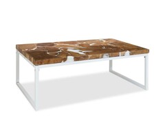 Vidaxl Stolik kawowy z drewna tekowego i żywicy 110x60x40 cm - 72% taniej