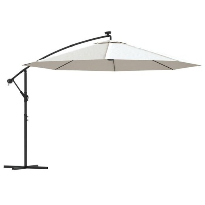 Wiszący parasol ogrodowy LED 350 cm piaskowy - 73% taniej