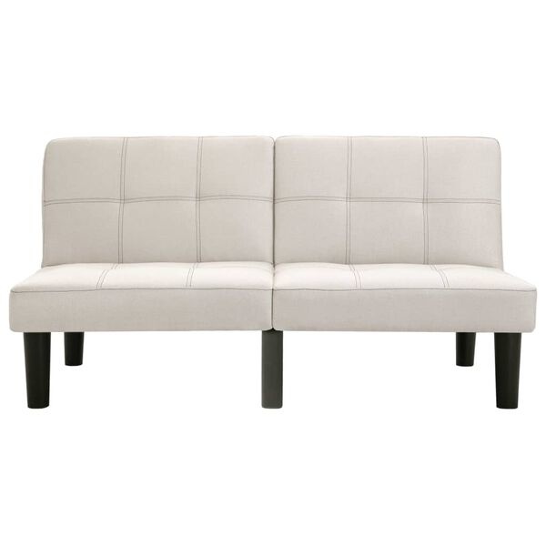 Dwuosobowa sofa z pufą kremowa 133 cm - 76% taniej