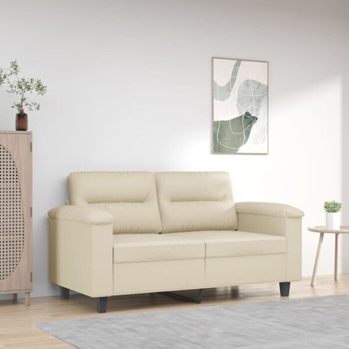 Nowoczesna sofa dwuosobowa 120 cm kremowa - 91% taniej