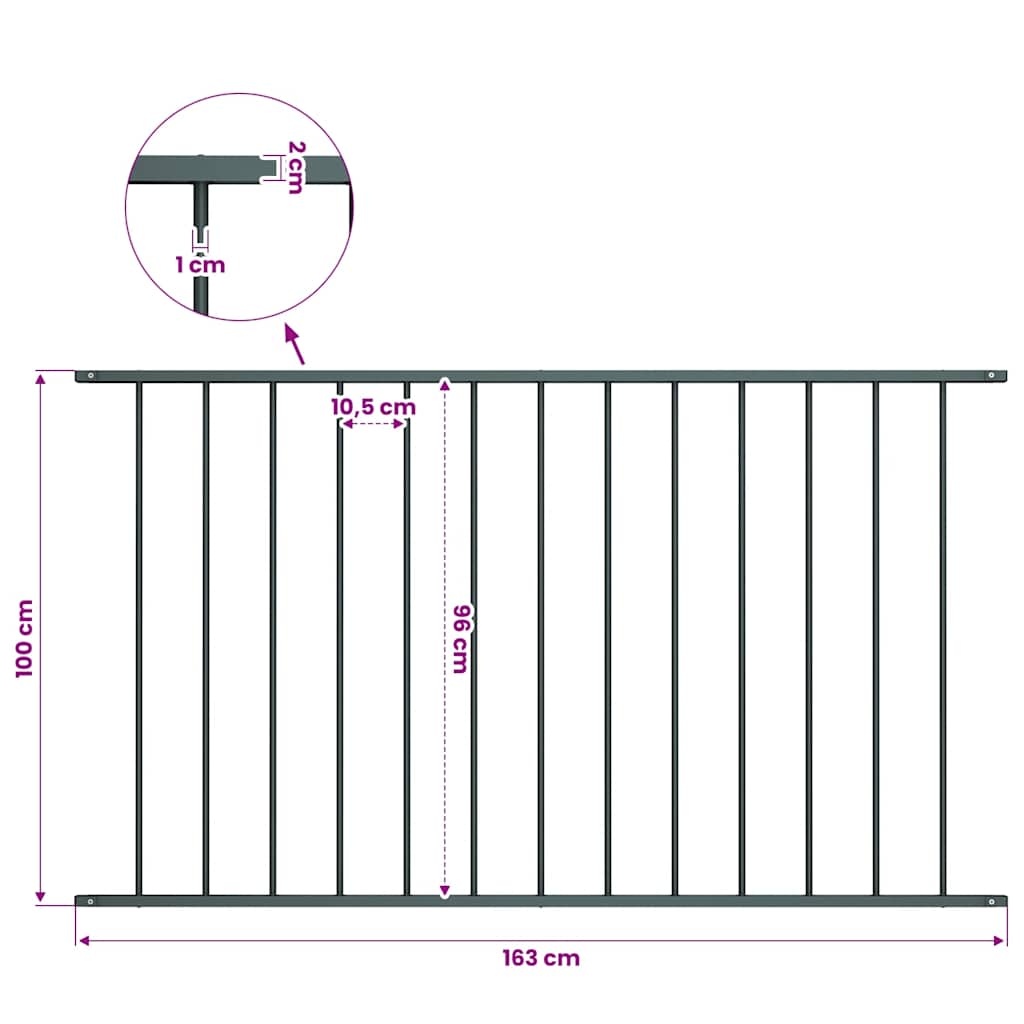 Panel ogrodzeniowy stalowy 170x100 cm antracyt - 19% taniej