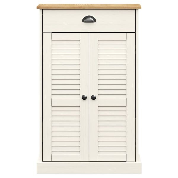 Biała szafka na buty VIGO 60x35x96 cm - drewno sosnowe - 75% taniej
