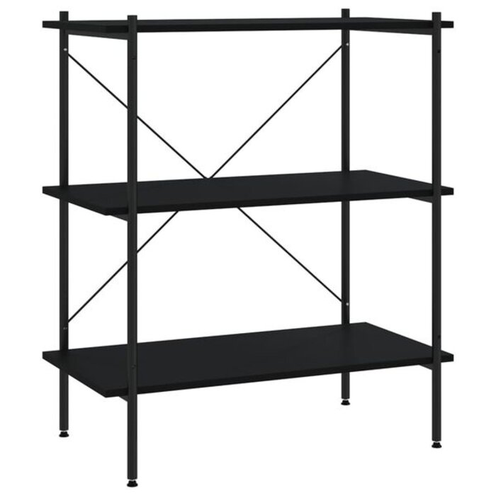 Vidaxl Regał magazynowy 3-poziomowy 80x40x92 cm czarny - 86% taniej