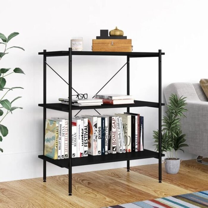 Vidaxl Regał magazynowy 3-poziomowy 80x40x92 cm czarny - 86% taniej
