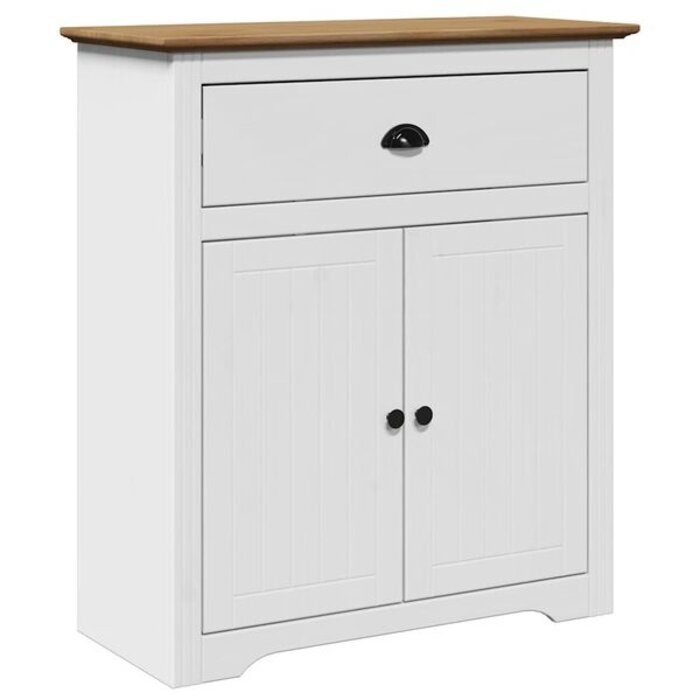 Szafka do przedpokoju BODO 80x35x90 cm biało-brązowa - 90% taniej