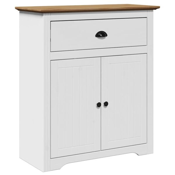 Szafka do przedpokoju BODO 80x35x90 cm biało-brązowa - 90% taniej