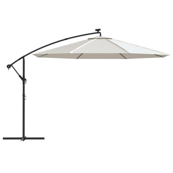 Parasol ogrodowy LED 350 cm piaskowy - 23% taniej