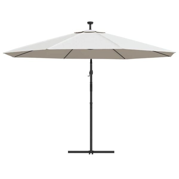 Parasol ogrodowy LED 350 cm piaskowy - 23% taniej