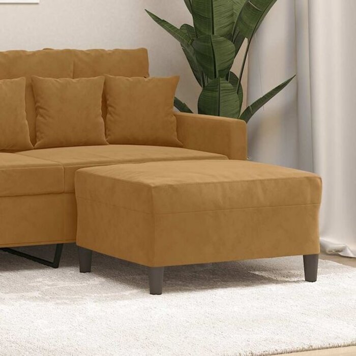 Podnóżek welurowy 70x55x41 cm brązowy - 83% taniej
