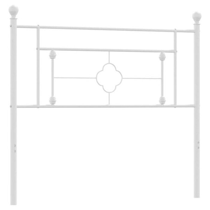 Metalowy zagłówek do łóżka 107 cm biały - 64% taniej