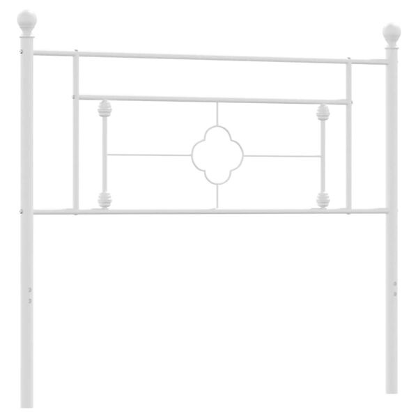 Metalowy zagłówek do łóżka 107 cm biały - 64% taniej
