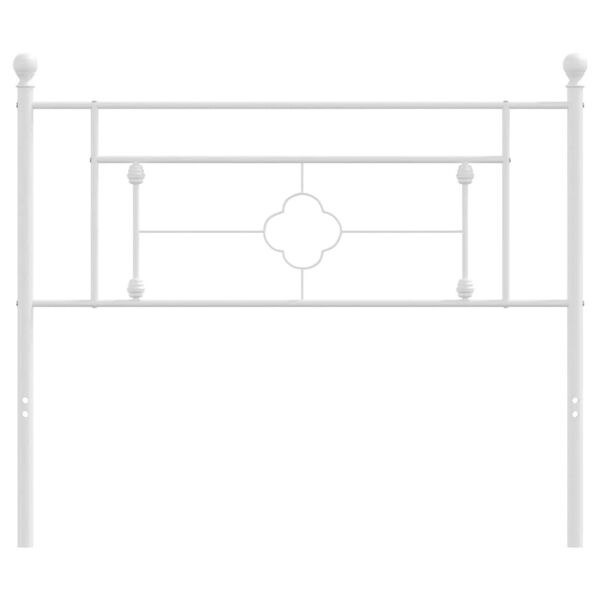 Metalowy zagłówek do łóżka 107 cm biały - 64% taniej