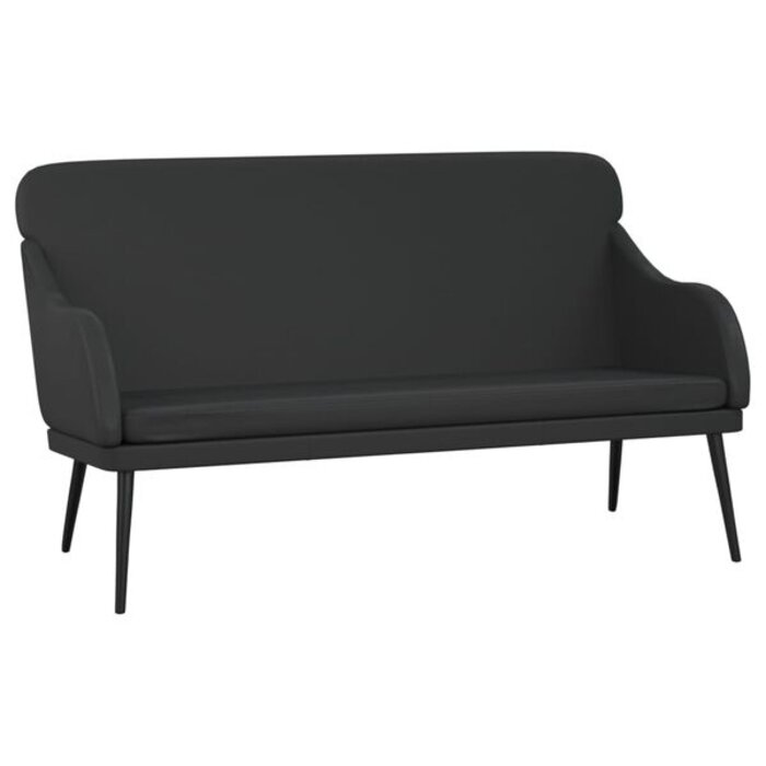Elegancka czarna ławka z oparciem 110x76x80 cm - 88% taniej