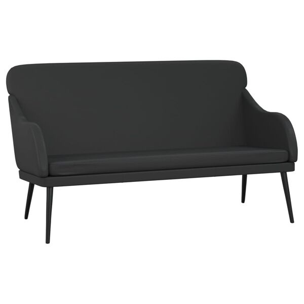 Elegancka czarna ławka z oparciem 110x76x80 cm - 88% taniej