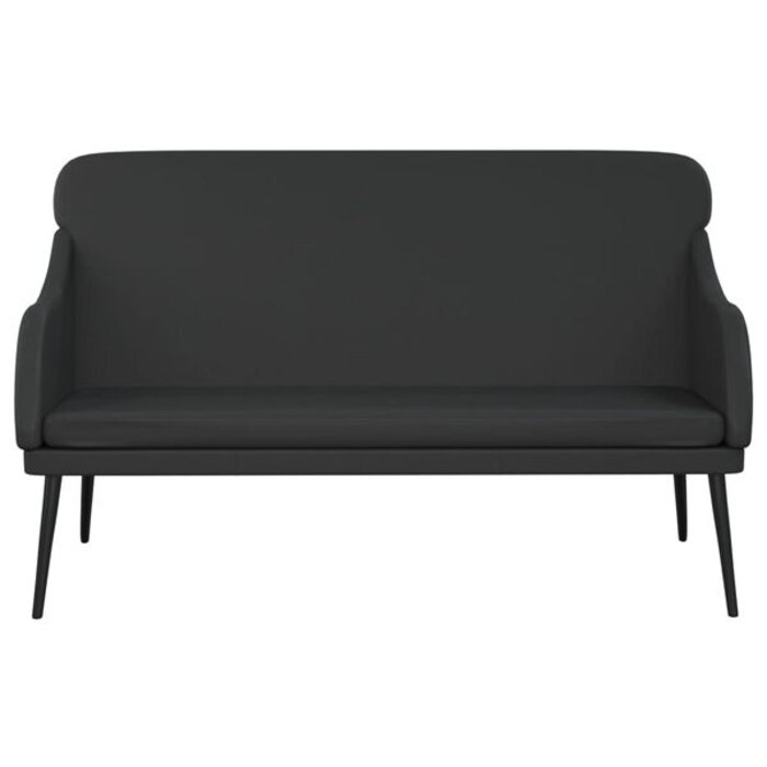 Elegancka czarna ławka z oparciem 110x76x80 cm - 88% taniej
