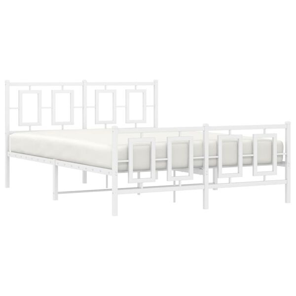 Metalowe łóżko białe 135x190 cm z wezgłowiem - 89% taniej