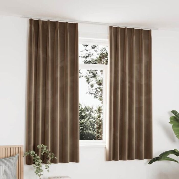 Vidaxl Zasłony welurowe 140x175 cm beżowe 2 szt. - 69% taniej