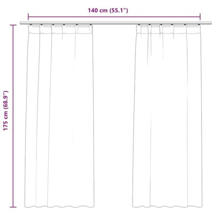 Vidaxl Zasłony welurowe 140x175 cm beżowe 2 szt. - 69% taniej
