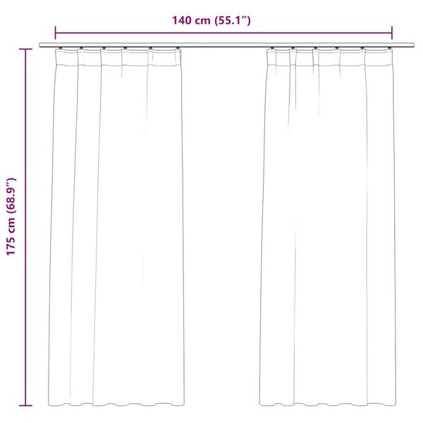 Vidaxl Zasłony welurowe 140x175 cm beżowe 2 szt. - 69% taniej