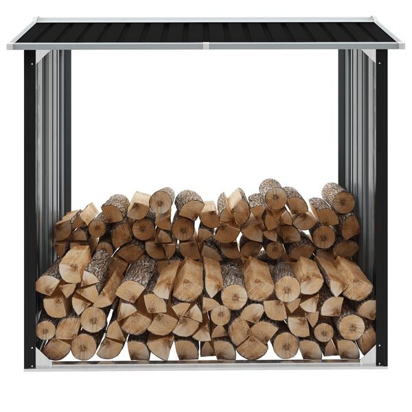 Szopa na drewno 172x91x154 cm antracytowa - 86% taniej